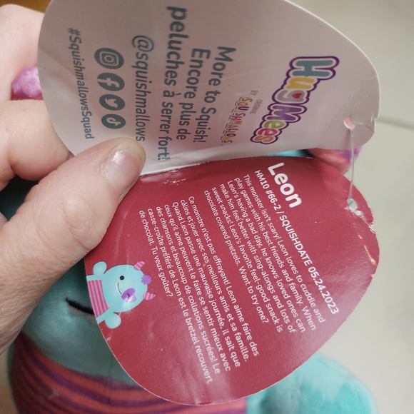 Squishmallows HugMees 10" Leon Valentine Monster Plush 2023 NWT - Picture 12 of 14